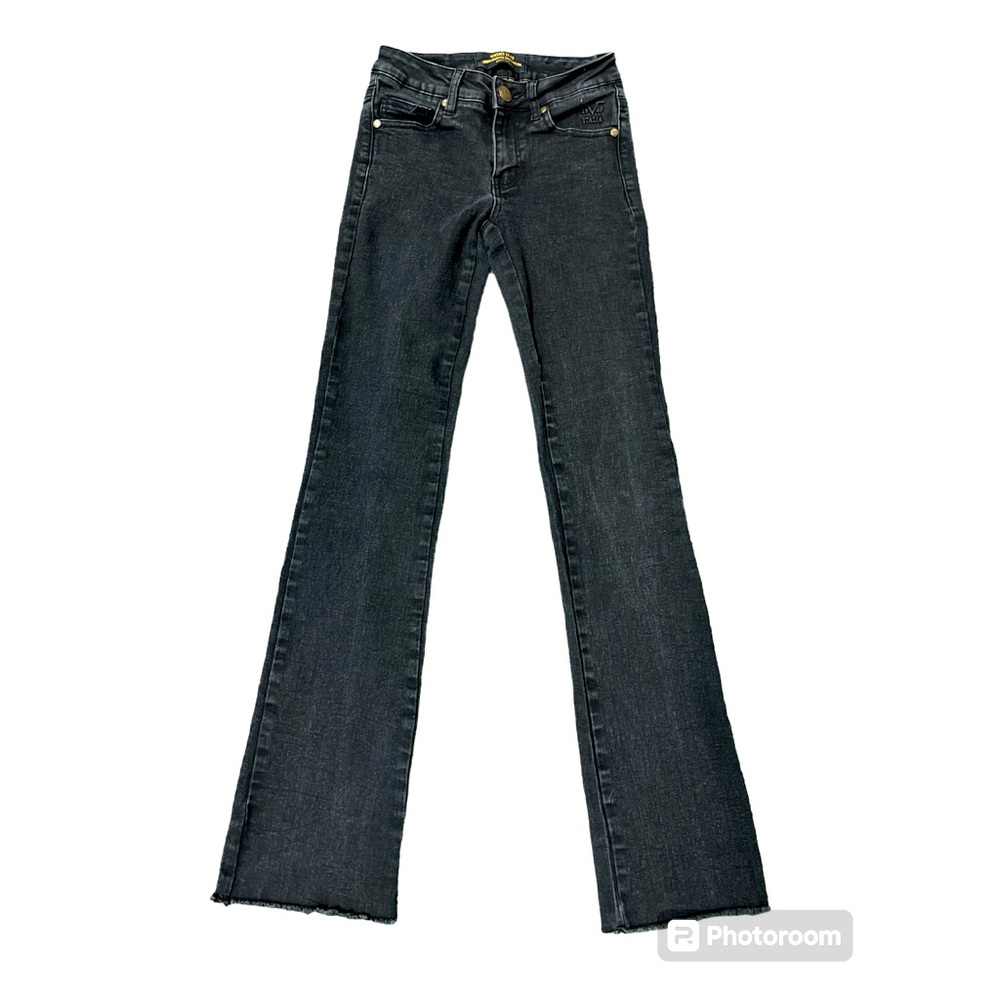Versace sz 25 Women’s Black Flare Frayed Hem Jeans